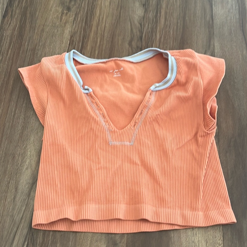 orange crop top